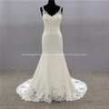 Crystal Design Bridal Gown Prom Dress Mermaid crepe Wedding Dresses